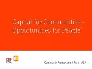 Community Reinvestment Fund, USA