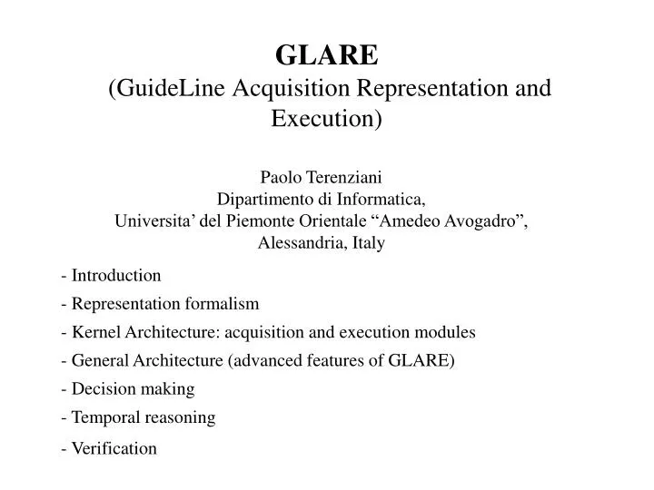 glare guideline acquisition representation and execution