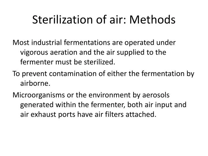 sterilization of air methods