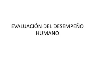 evaluaci n del desempe o humano