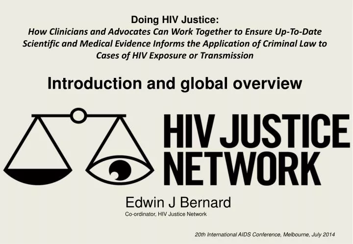edwin j bernard co ordinator hiv justice network