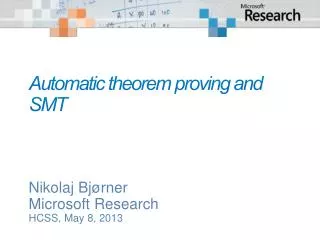 Automatic theorem proving and SMT