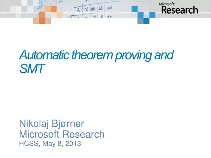 automatic theorem proving and smt