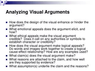 Analyzing Visual Arguments