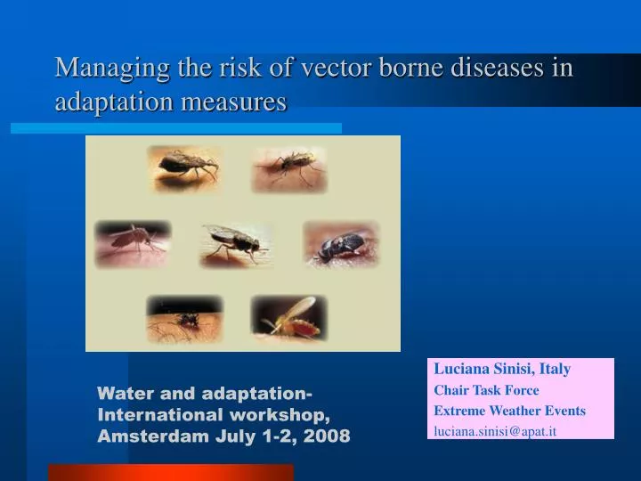 managing the risk of vector borne diseases in adaptation measures