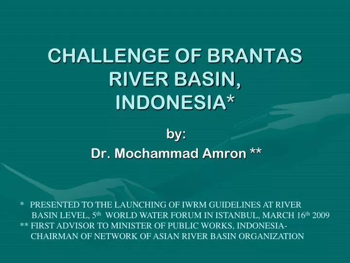 challenge of brantas river basin indonesia