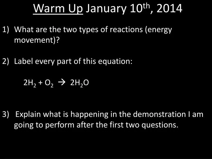 warm up january 10 th 2014