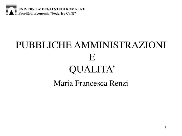 pubbliche amministrazioni e qualita