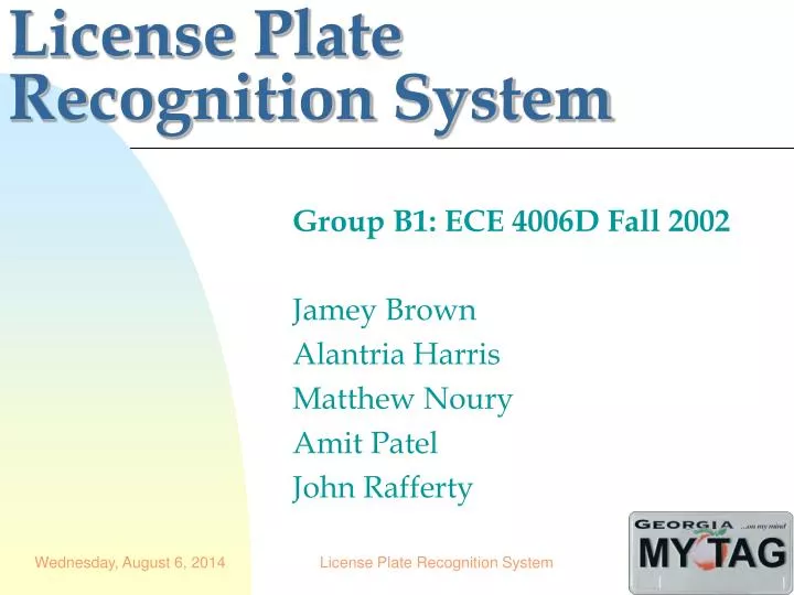 license plate recognition system