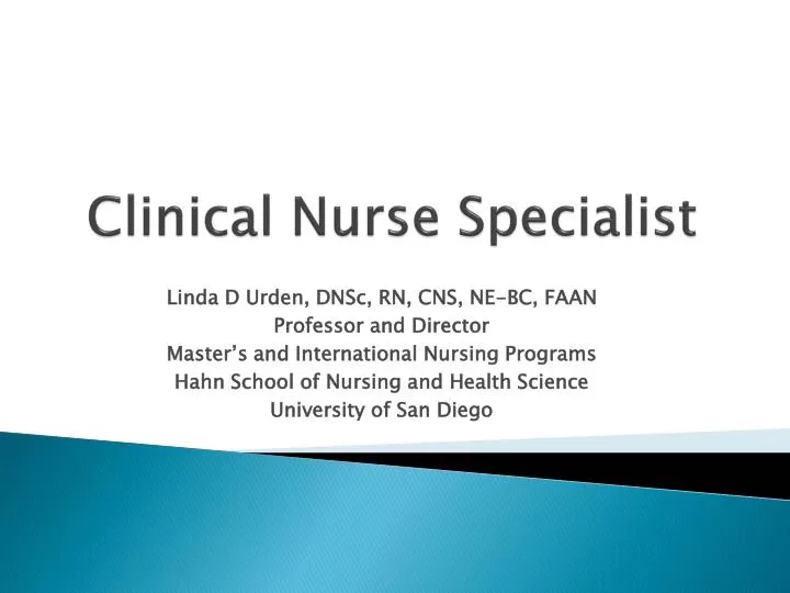 clinical nurse specialist