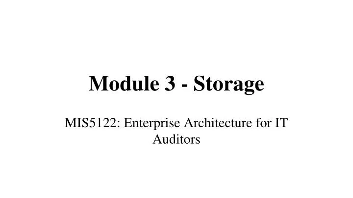 module 3 storage