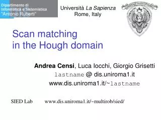 Scan matching in the Hough domain
