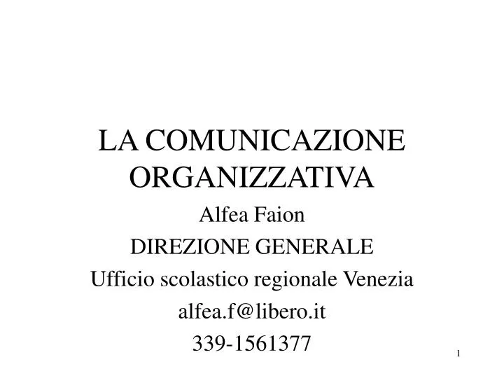 la comunicazione organizzativa