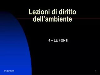 lezioni di diritto dell ambiente