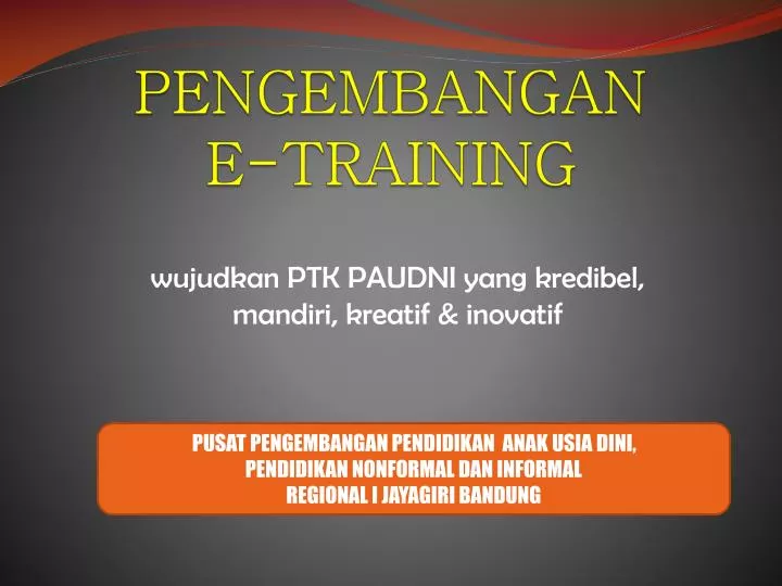 pengembangan e training