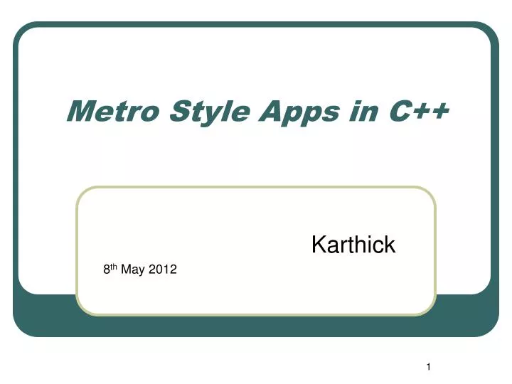 metro style apps in c
