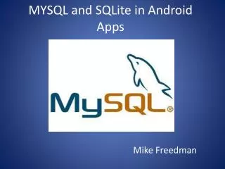 MYSQL and SQLite in Android Apps