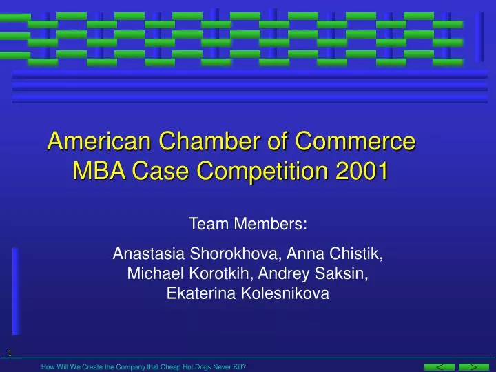 american chamber of commerce mba case competition 2001