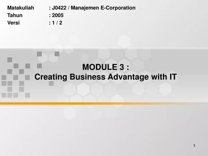 module 3 creating business advantage with it