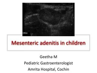 Mesenteric adenitis in children