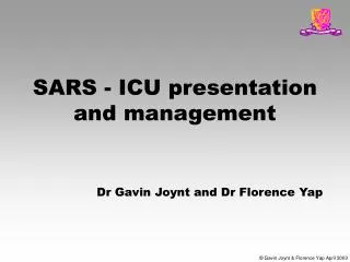 SARS - ICU presentation and management