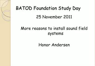 BATOD Foundation Study Day