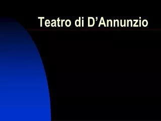 teatro di d annunzio
