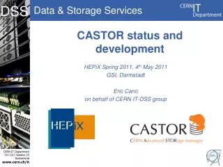 CASTOR status and development