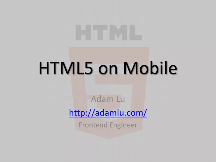 html5 on mobile