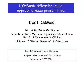 i dati osmed