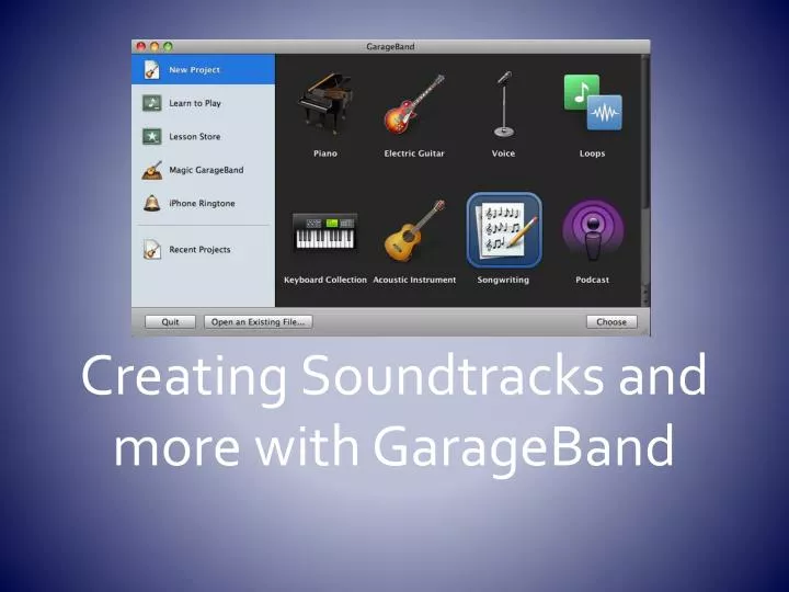 creating soundtracks and more with garageband