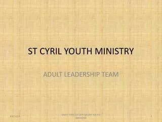 ST CYRIL YOUTH MINISTRY