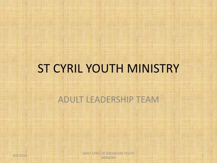 st cyril youth ministry