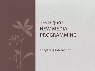 TECH 3601 New Media Programming