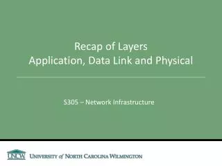 recap of layers application data link and physical