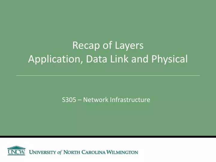 recap of layers application data link and physical