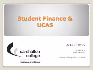 Student Finance &amp; UCAS