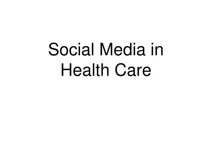 social media in health care