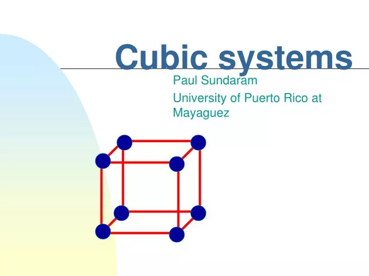 cubic systems