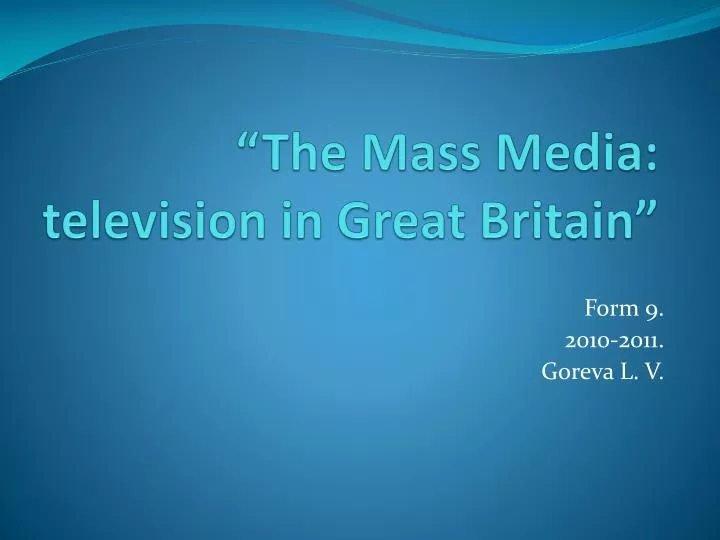 the mass media television in great britain