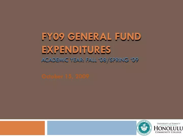 fy09 general fund expenditures academic year fall 08 spring 09