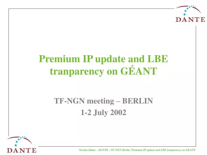 premium ip update and lbe tranparency on g ant