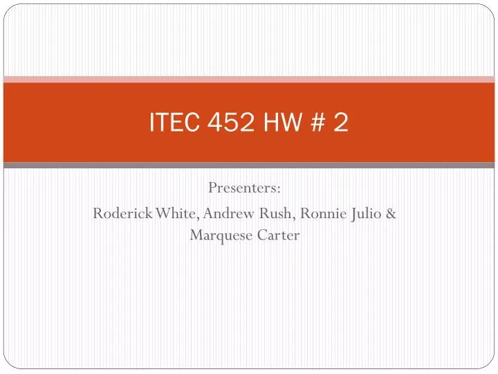 itec 452 hw 2