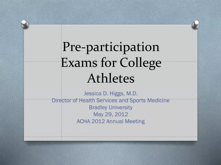 pre participation exams for college athletes