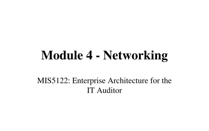 module 4 networking