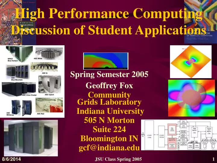 high performance computing discussion of student applications