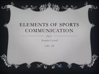 Elements of Sports Communication