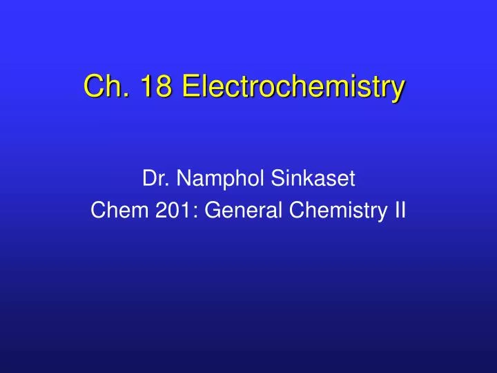 ch 18 electrochemistry