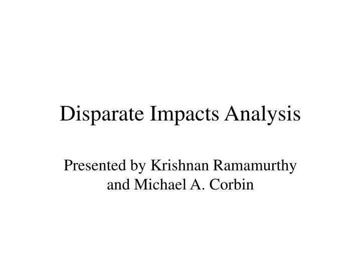 disparate impacts analysis