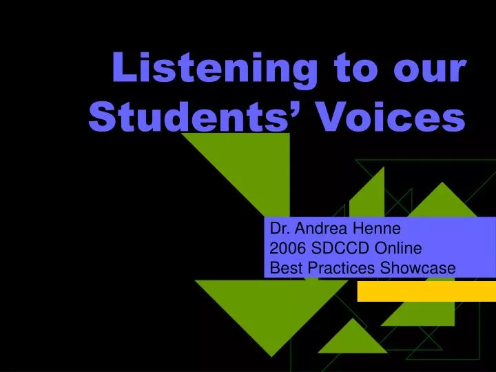 listening to our students voices
